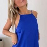Forever 21 Pretty Royal Blue Satin Sleeveless Blouse Top Photo 0