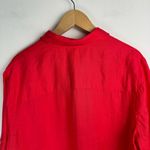 Chico's Chico’s 100% Linen Eyelet Sleeve Button Down Shirt Top Sz 18 Coral Red Photo 13