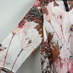 Chico's Travelers Top Women 2 US L Multi Wildflower Semi-Sheer Asymmetrical Hem Photo 3