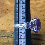 Genuine Rose de France Amethyst Sterling Silver Cocktail Ring Size 8 Photo 8