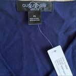 August Silk  navy blue top petite Photo 3