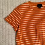 Lumière Orange Striped T-Shirt Dress Photo 2