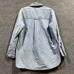 Pilcro  By Anthropologie Shirt Womens XSP Blue Denim Ruffle Long Sleeve Button Up Photo 5