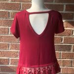 Lace Peplum Open Back Top Size XS Photo 1