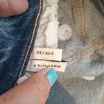 Abrand A 94" High & Wide Busted Knees Streatwear Skater Raw Hem Womens 23 Blue Photo 5