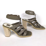 DOLCE VITA Grey Olema Block Heeled Sandal Leather Wrap Around Ankle Women's 9 Gray Photo 2