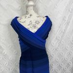 Tadashi Shoji Blue Ombre Bandage Pleated Dress Size M Photo 3