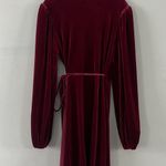 Gianni Bini NWT Leighton Merlot Red Velvet Wrap Mini Dress Photo 3