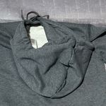 Adidas Essentials Big Logo Fleece Hoodie Sweatshirt Womens L Dark Grey Athletic Photo 2