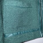 Ryegrass Sea Moss Green Woven Faux Leather Trim Zip Up Jacket Large New With Tag Photo 2