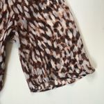 Mango MNG Suit Sheer Blouse Leopard 3/4 Slv Sz 6 Photo 2