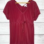 Isabel Maternity  Maroon Pleated V-Neck Blouse Top Size XS Photo 12