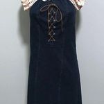 Maria Gabrielle New York Denim Peasant Dress Tie Front Cap Sleeve Blue Size undefined Photo 0