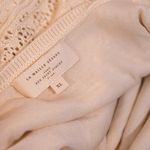 Sezane Leyla Organic Cotton Crochet Knit Sleeveless Tank Midi Dress Ivory XL Photo 2