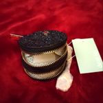 Deux Lux New with Tags!  Black Sparkly Double Coin Purse & Keychain. Photo 6