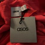 ASOS Elegant Red Dress Pleated Skirt Button Detail Rayon NWT Size 6 Cocktail Photo 8