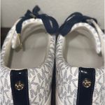 Michael Kors  Women's MK Signature Logo Low Top Sneakers White Navy Size 9.5 Photo 4
