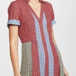 Alice + Olivia Abelia Button-Down Mini Dress Colorful Retro Style Patch Size 0 Photo 0