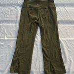 Lululemon Gather and Grow Olive Green Split Hem Crop leggings size 4 Photo 1