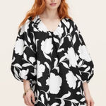 Kate Spade  Target New Classic Rose Poplin poof Sleeve Mini Dress black white Photo 0