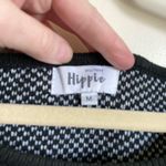 Military Hippie  Blackw/White Stars Front&Back Distressed on Hem Sweater A210 Photo 1