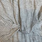 Alya Grey White Stripe Lace V Neck Knot Front Shirt Small Short Sleeve Photo 1