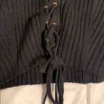 American Eagle  Outfitters Black Lace-Up Tank Top Photo 3