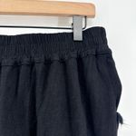Umgee  Wide Leg Linen Blend Pants 1XL Fringe Hem Boho Flowy‎ Black Trousers Photo 5