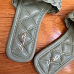 Soda  Green Summer Flat woven Sandals Mules slides trendy faux leather Sz 7.5 Photo 3