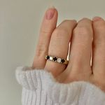 JC Sapphire & Clear Gold Ring Band Inset Channel “Tempest” Wedding Engagement Jewelry Blue Photo 11