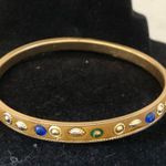 Two Multicolored Rhinestone Gold Stones Bangle Bracelets Photo 9