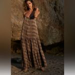 Trish Scully Leopard Print tiered Maxi Dress animal print Boho Western Fall Brown Size 10 Photo 11