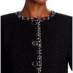 AQUA  Tweed Jacket Black Career Button Front Blazer Cropped XS‎ Photo 3