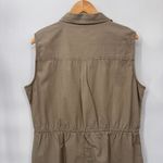 Pact Safari Romper Shortalls Womens XL Khaki Organic Cotton Elastic Waist Photo 6