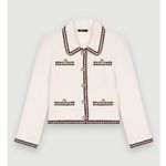 Maje NEW NWT Contrasting Ribbed Crop Cardigan size 3 / L Photo 0