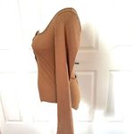 Princess Polly  brown button long sleeved bodysuit Photo 2