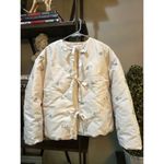 Sleeper  Ukiyo Tie Front Puffer Jacket Flower Print Womens Size XS Photo 5