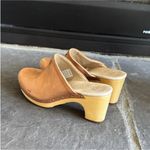 UGG  Brown Leather Mules with Wooden Sole Photo 2