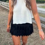 black suede fringe skirt Size 8 Photo 2