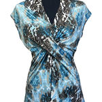 Dress Barn  Y2K Babydoll Top Turquoise Small Fairy Grunge 90's Stretch USA Made Photo 0