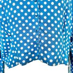 ZARA  Trafaluc Blue White Polka Dot Crop Top Long Sleeve Blouse size L NEW Tags Photo 2