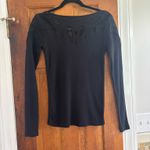 Free People  Black Tie Long Sleeve Shirt Photo 3