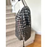 Lili Sidonio Anthropologie Black & Silver Sequin Houndstooth Short Sleeve Blouse Size M Photo 2