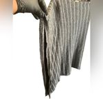 LL Bean Gray White Stripe Merino Wool Blend Knit Poncho Sweater One Size Size undefined Photo 4