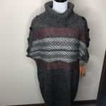 Ruff Hewn NWT women’s grey/red/white cowl neck sweater size Large Photo 1