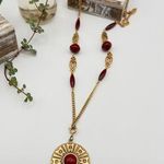 Vintage 70’s Sarah Coventry Safari Aztec Medallion Necklace Photo 0