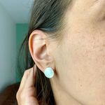 Thin Sterling Silver Seashell Embossed Stud Earrings 925 Photo 3