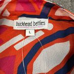 Buckhead Betties  Blouse Womens Large Red White Blue Cantina Jules Georgette Flow Photo 7