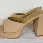 Jeffrey Campbell  Ninety square toe platform sandal in tan. Size 8 Photo 1