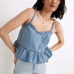 Madewell  Denim Peplum Cami in Rathmore Wash Photo 0
